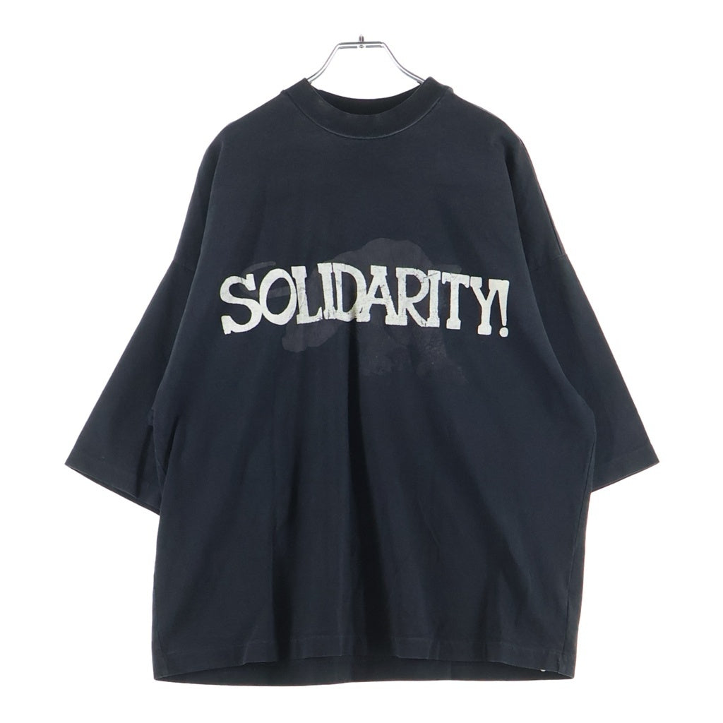 FEAR OF GOD(フィアオブゴッド) 26SS SOLIDARITYプリント ヘビーウェイトクルーネック半袖Tシャツ カットソー ブラック