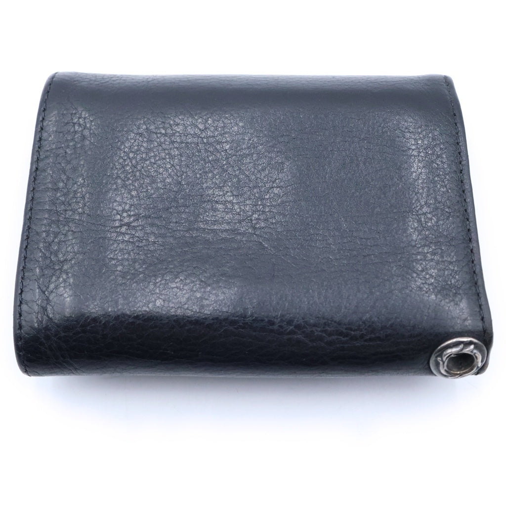 CHROME HEARTS(クロムハーツ) 3FOLD 3フォールド クロスボールボタン レザーウォレット 財布 ブラック
