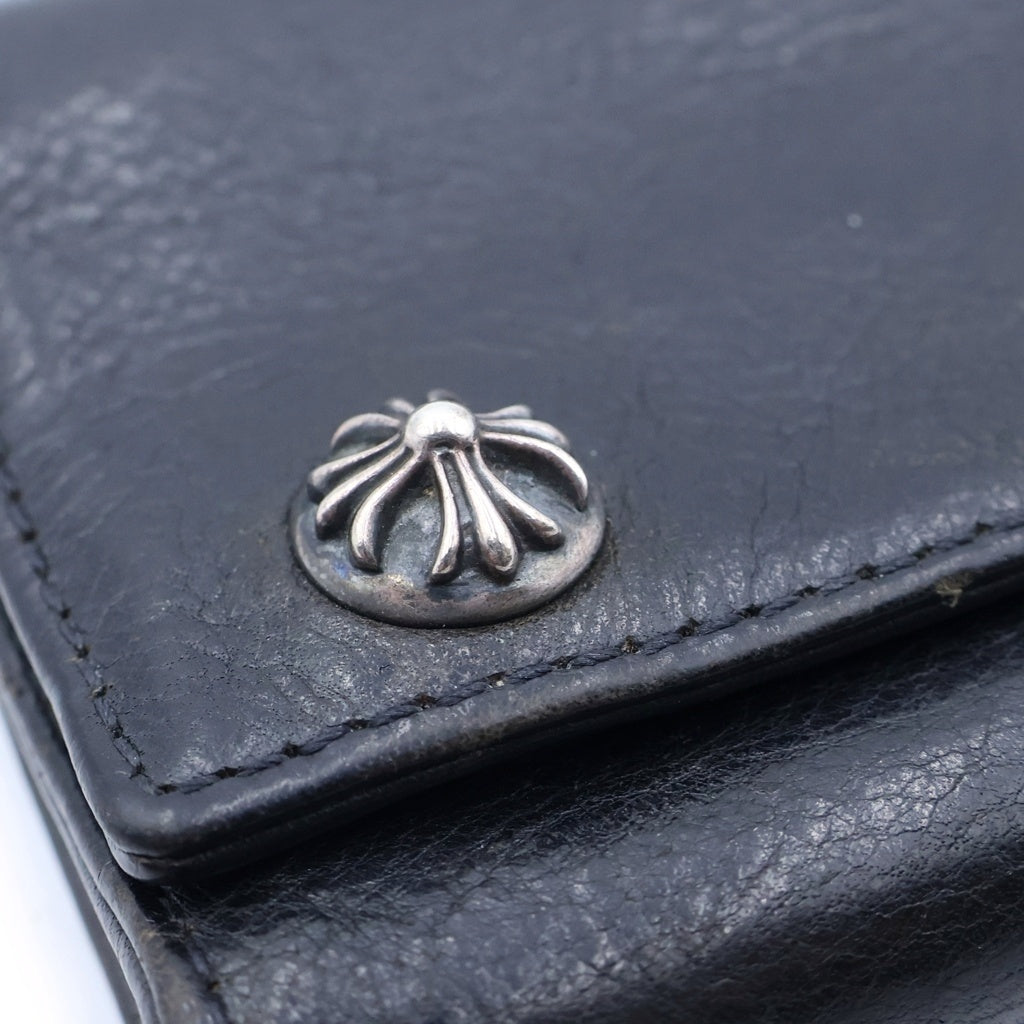 CHROME HEARTS(クロムハーツ) 3FOLD 3フォールド クロスボールボタン レザーウォレット 財布 ブラック
