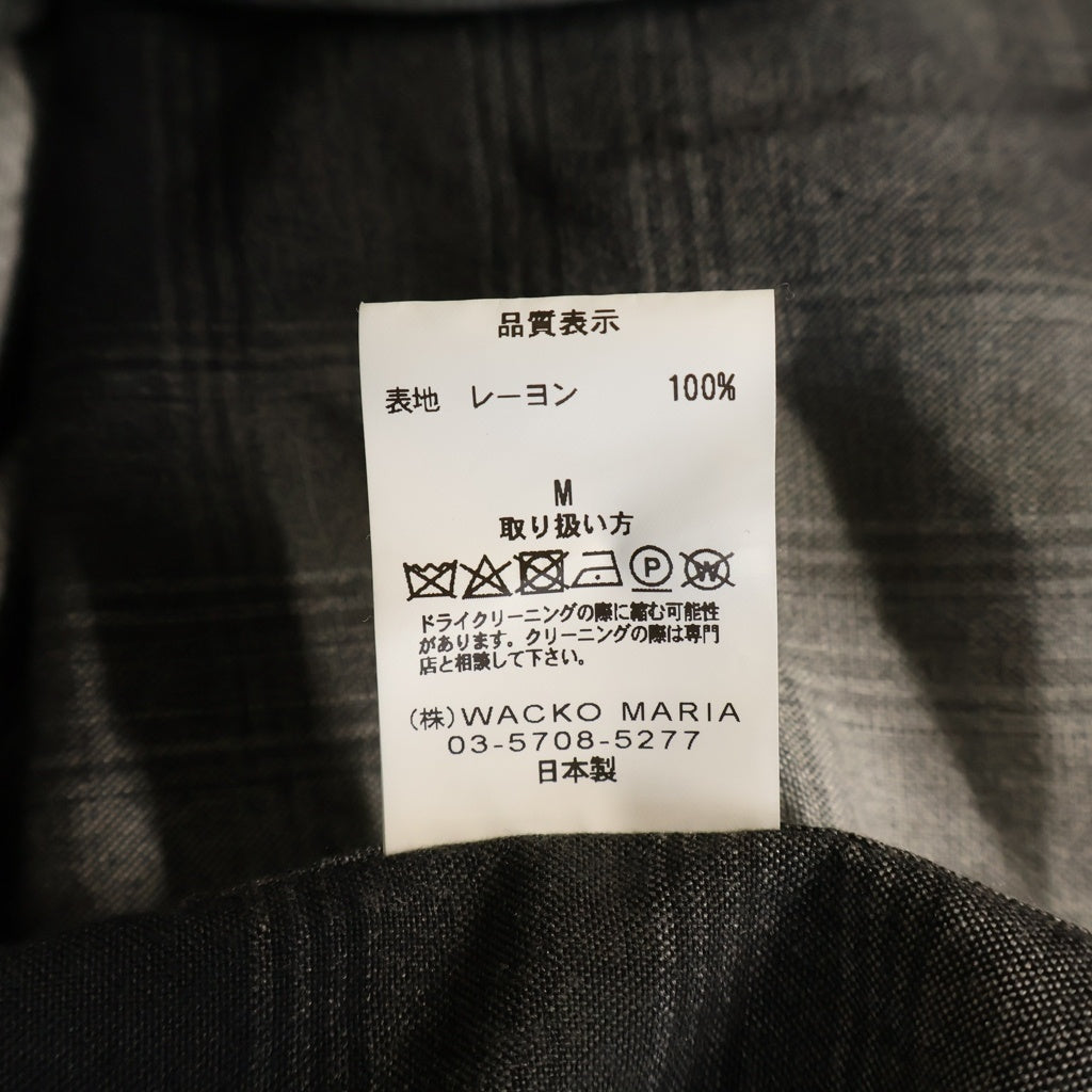WACKO MARIA(ワコマリア) OMBRE CHECK OPEN COLLAR L/S SHIRT オンブレチェック オープンカラー 長袖シャツ グレー 23FWE-WMS-OC01