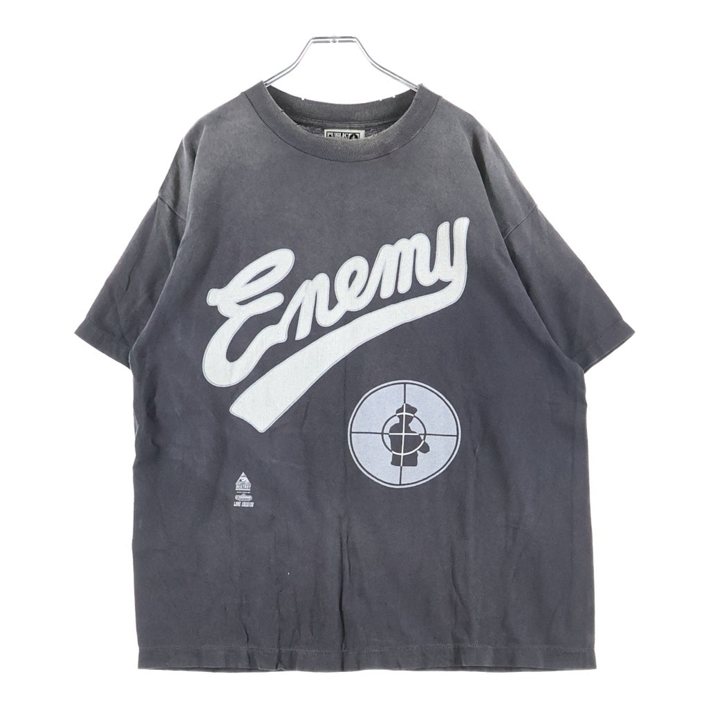 SAINT MICHAEL(セントマイケル) 24AW SS TEE SNT ENEMY ENEMYプリント クルーネック半袖Tシャツ カットソー グレー SM-YS1-0000-C18