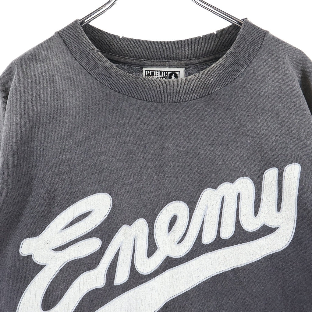 SAINT MICHAEL(セントマイケル) 24AW SS TEE SNT ENEMY ENEMYプリント クルーネック半袖Tシャツ カットソー グレー SM-YS1-0000-C18