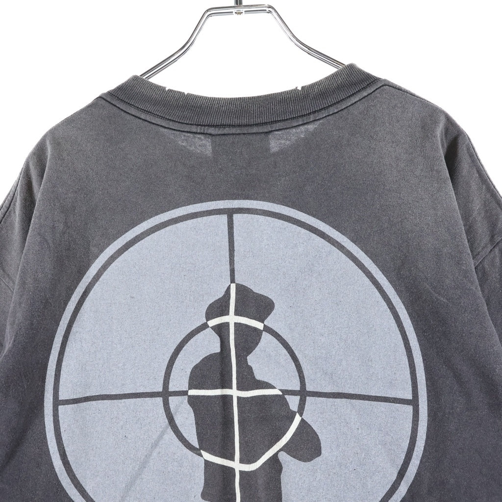 SAINT MICHAEL(セントマイケル) 24AW SS TEE SNT ENEMY ENEMYプリント クルーネック半袖Tシャツ カットソー グレー SM-YS1-0000-C18
