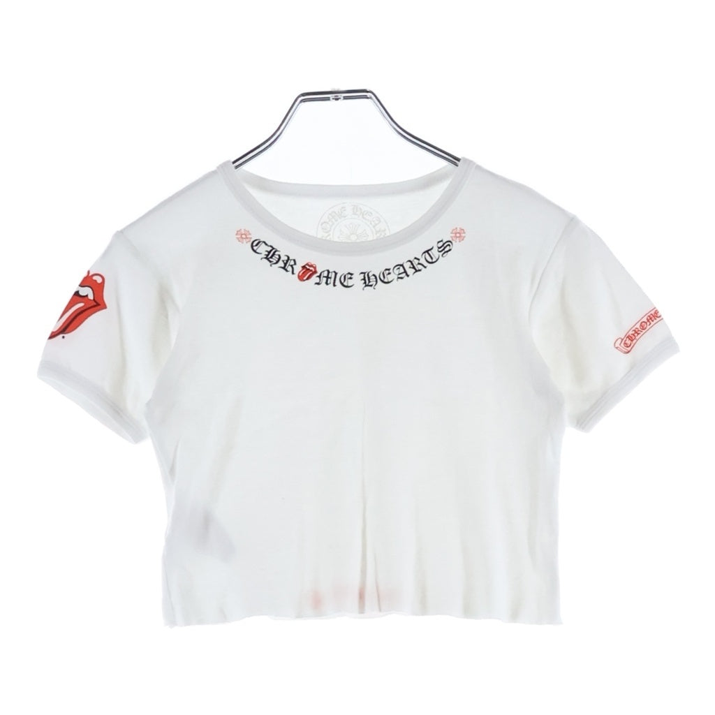 CHROME HEARTS(クロムハーツ) S/S TEE リッププリント クロップド クルーネック半袖Tシャツ カットソー レディース ホワイト