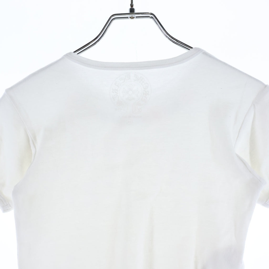 CHROME HEARTS(クロムハーツ) S/S TEE リッププリント クロップド クルーネック半袖Tシャツ カットソー レディース ホワイト