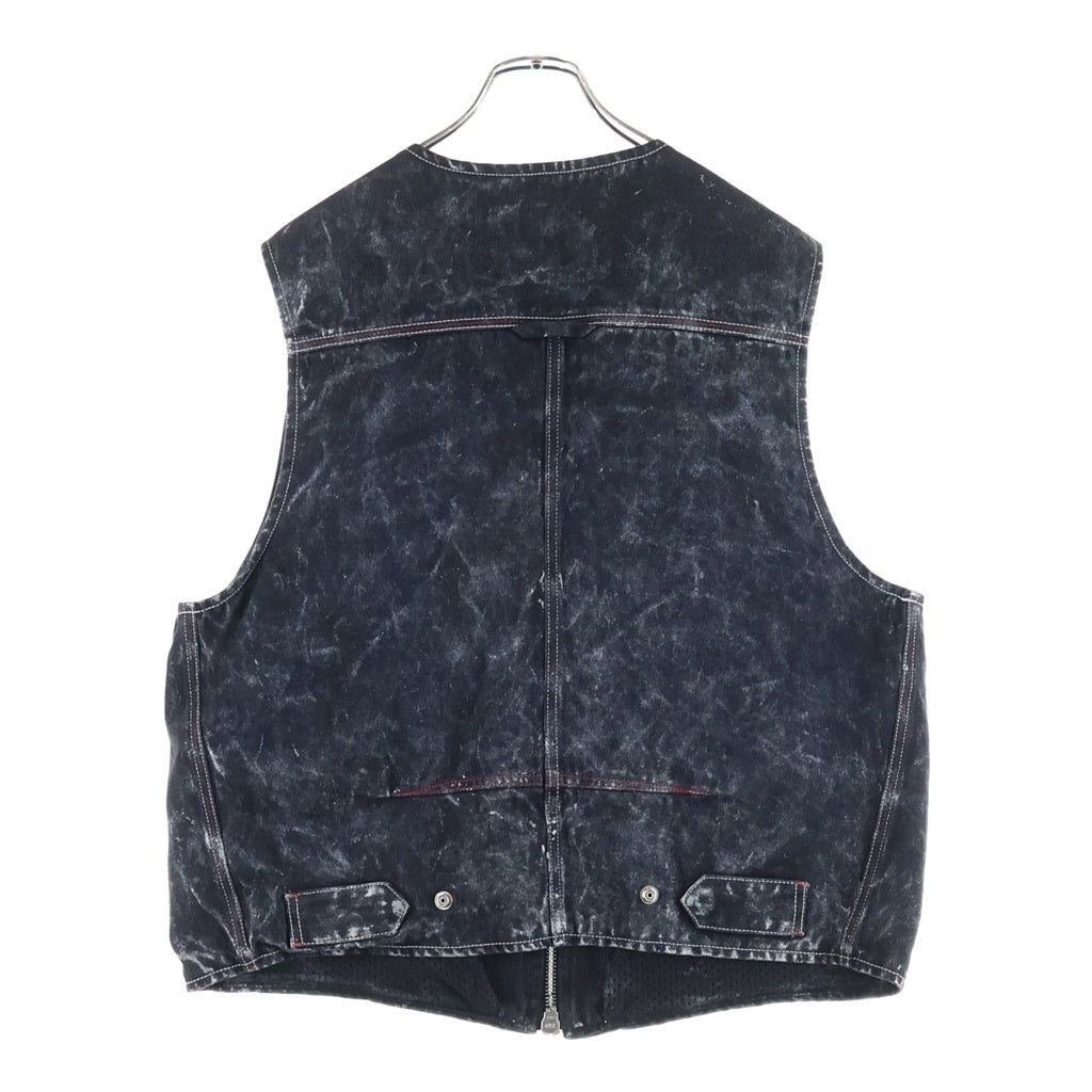DIESEL(ディーゼル) 23AW D-SAMP DENIM VEST ディーサンプ マルチポケット ジップアップ デニムベスト ブラック A09521