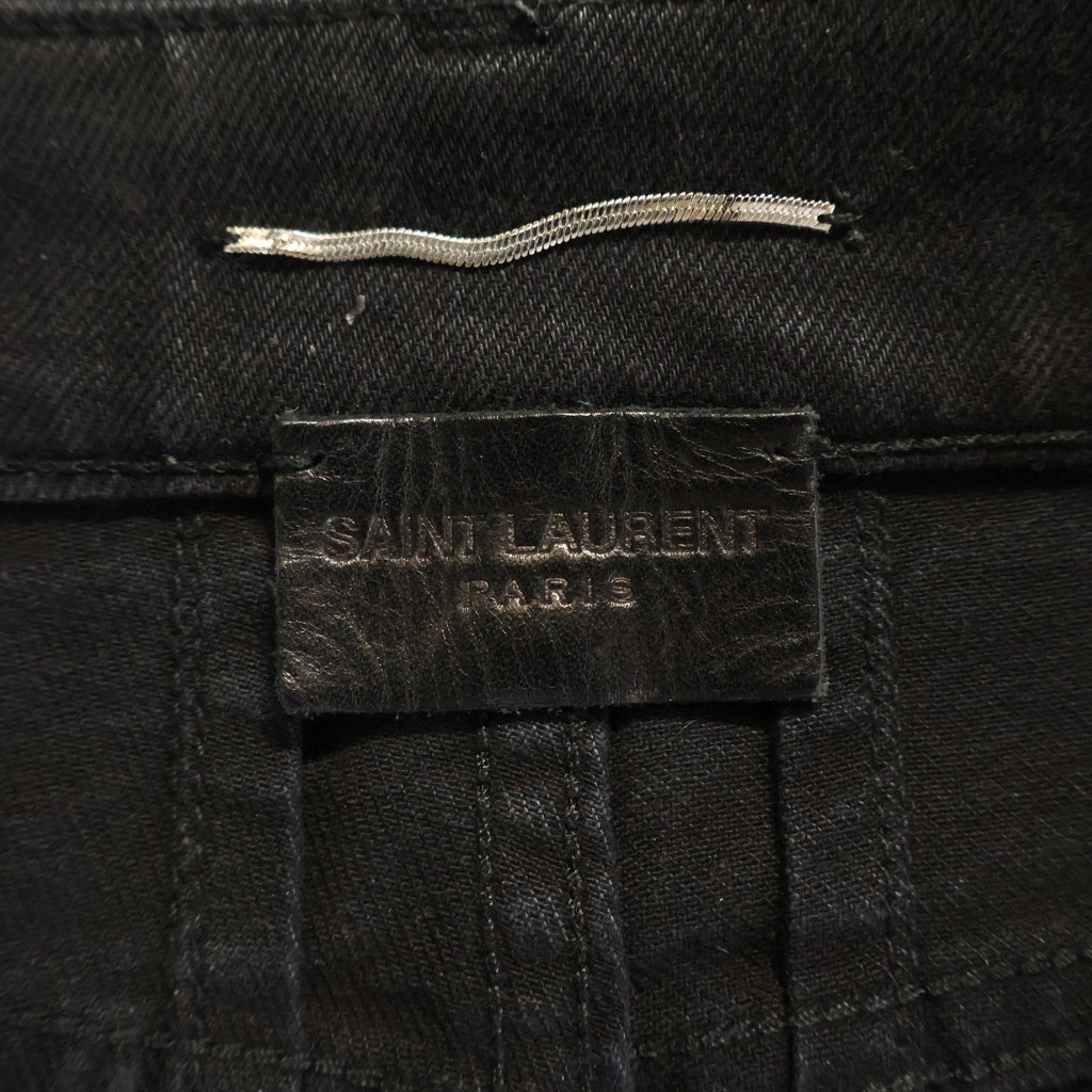 SAINT LAURENT PARIS(サンローランパリ) 15SS エディ期 コーティング加工 スキニーデニムパンツ ブラック 376910 Y899H