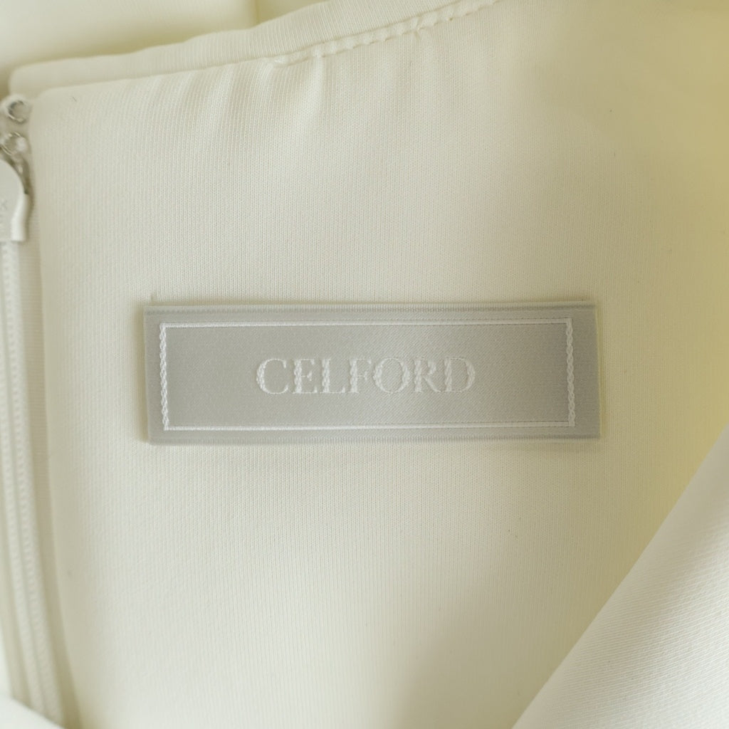 NO BRAND(ノーブランド) CELFORD(セルフォード) デタッチャブルポンチ マーメイドワンピース ホワイト レディース CWC0261095