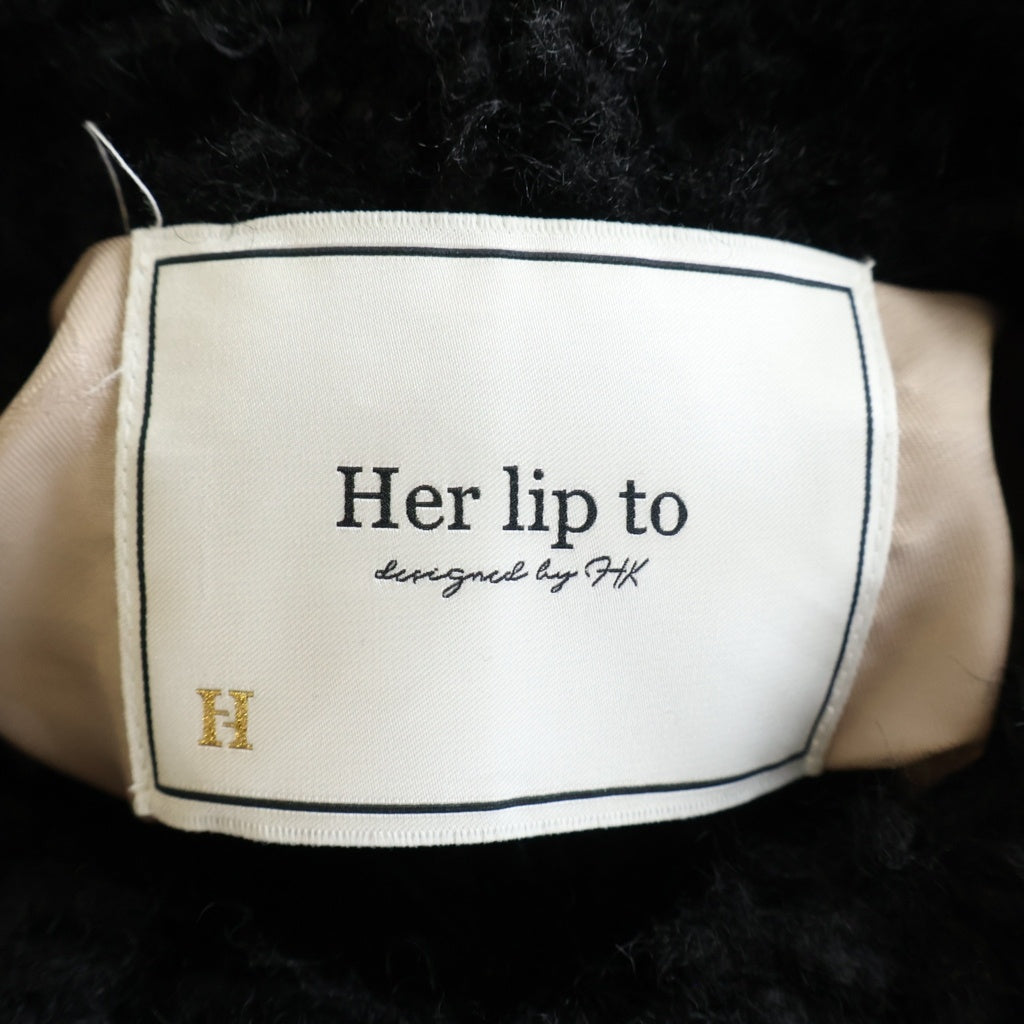 Her lip to(ハーリップトゥ) ROYAL FAUX FUR COAT ロイヤル フェイクファーコート ブラック レディース 1254307108