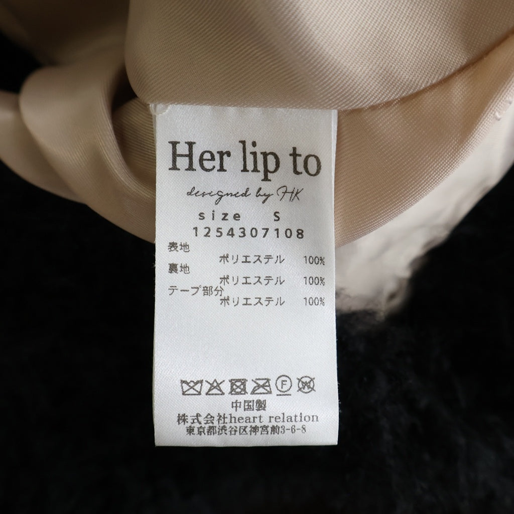Her lip to(ハーリップトゥ) ROYAL FAUX FUR COAT ロイヤル フェイクファーコート ブラック レディース 1254307108