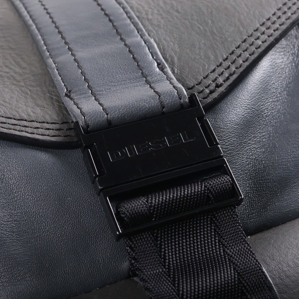 DIESEL(ディーゼル) MISS-MATCH BACKPACK ミスマッチ バックパック スムースレザー リュックサック グレー レディース