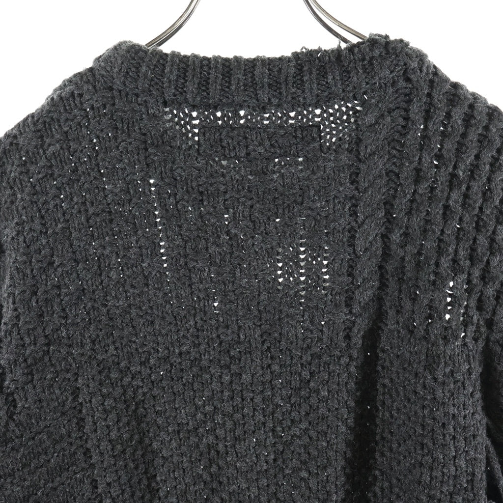 NEIGHBORHOOD(ネイバーフッド) 23AW PATCHWORK SAVAGE SWEATER パッチワーク サベージ クルーネック ニット セーター グレー 232FUNH-KNM01