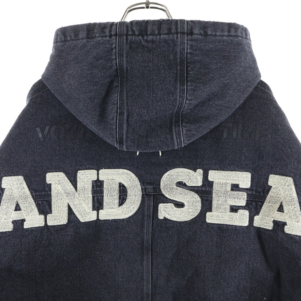 WIND AND SEA(ウィンダンシー) 24SS × LIBERE WORK ZIPUP JACKET リベーレ ワーク ジップアップ フーデッド デニム ジャケット ブラック