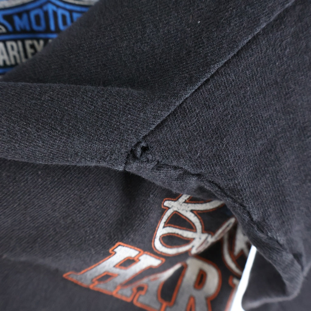 HARLEY DAVIDSON(ハーレーダビッドソン) 00S VINTAGE OAKLAND BLUE THUNDER L/S TEE 2009 USA製 オークランド ブルーサンダー クルーネック 長袖Tシャツ カットソー ブラック