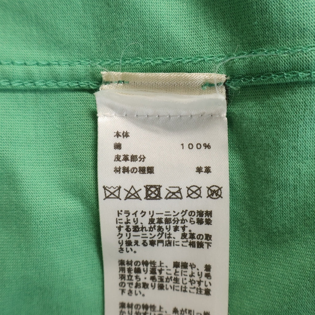 HERMES(エルメス) 22SS ホースレザーモチーフパッチ クルーネック 半袖Tシャツ カットソー グリーン