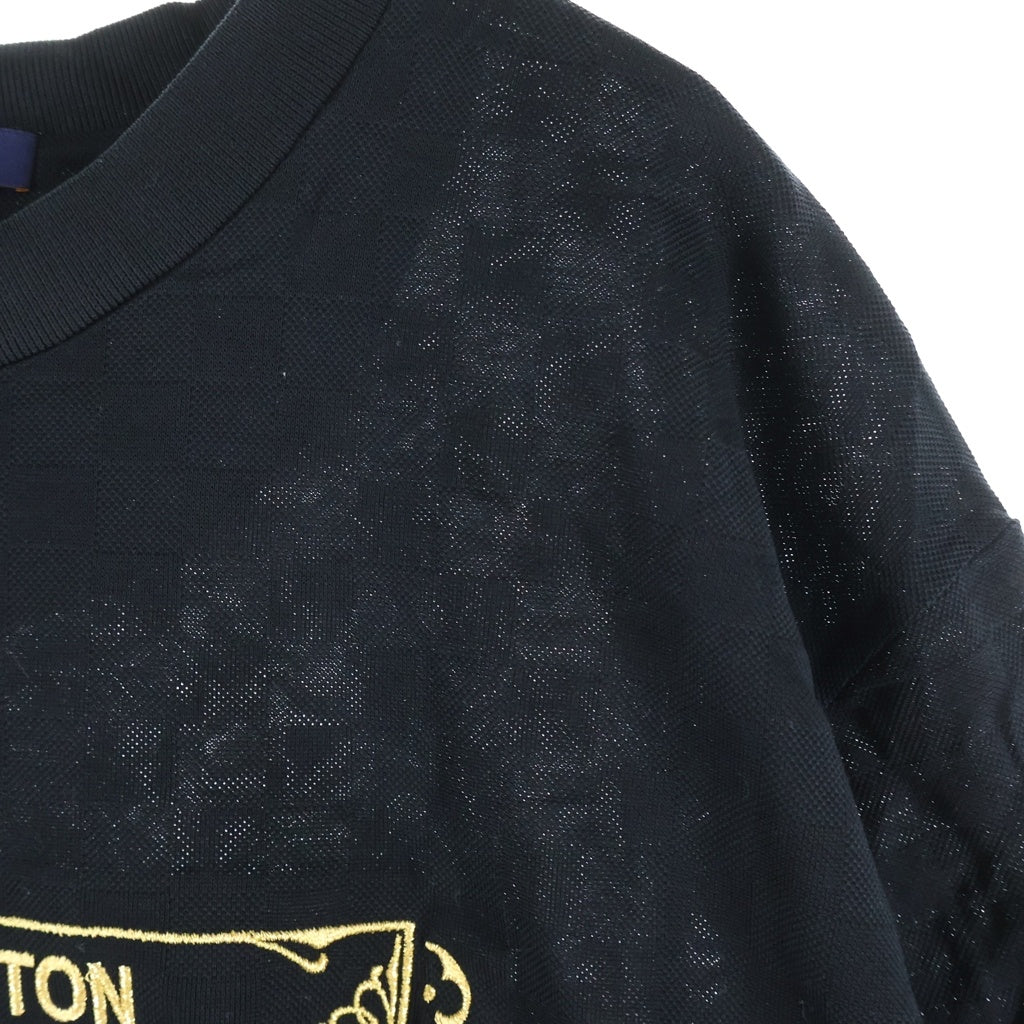 LOUIS VUITTON(ルイヴィトン) 25AW エンベリッシュド ダミエ ピケ クルーネック 半袖Tシャツ カットソー ブラック RM252MM JUV HTY10W