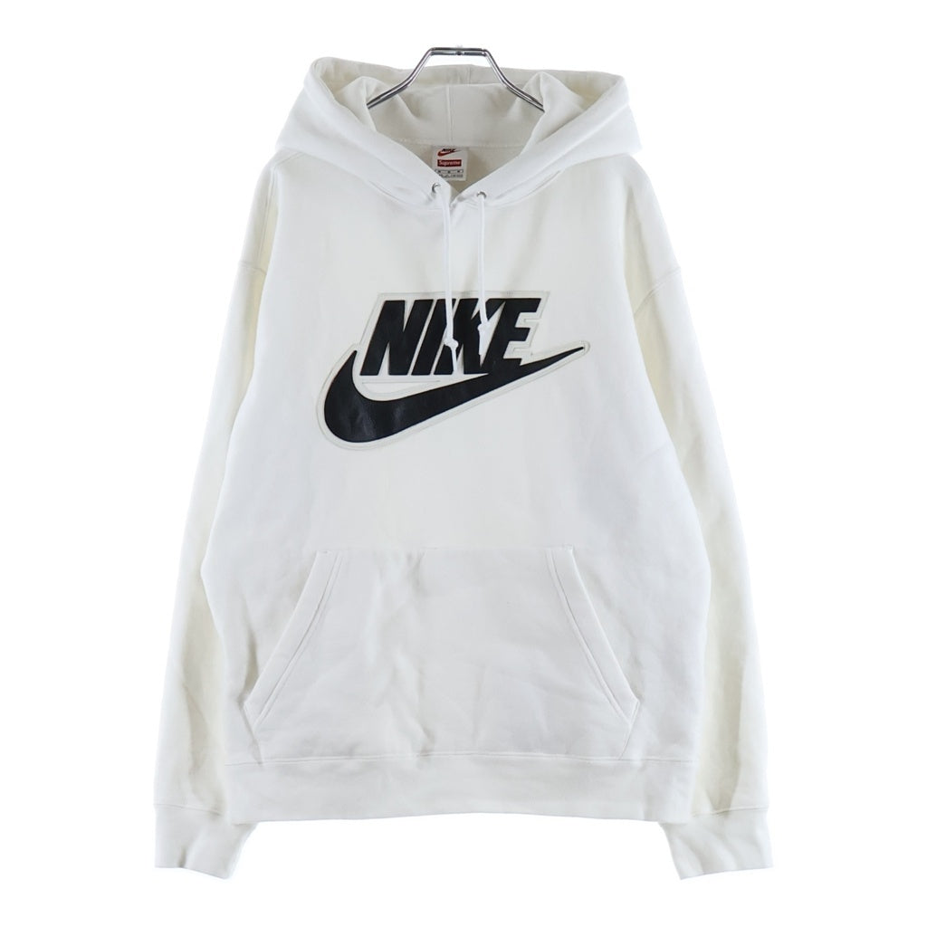 SUPREME(シュプリーム) 19AW ×NIKE Leather Applique Hooded Sweatshirt プルオーバースウェットパーカー フーディー CK6225-100