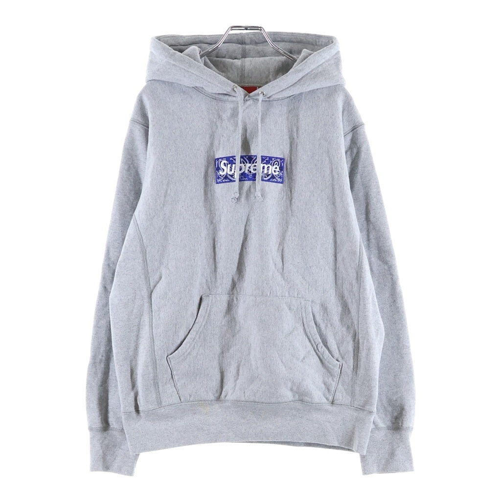 SUPREME(シュプリーム) 19AW Bandana Box Logo Hooded Sweatshirt バンダナ ボックスロゴ プルオーバースウェットパーカー フーディー グレー