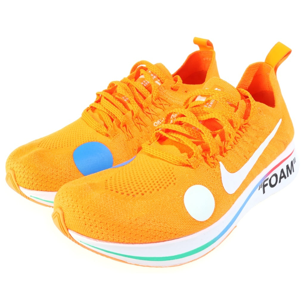 NIKE(ナイキ) ×OFF-WHITE ZOOM FLY MERCURIAL FLYKNIT オフホワイト ズームフライ マーキュリアルフライニット ローカットスニーカー オレンジ US8/26cm AO2115-800