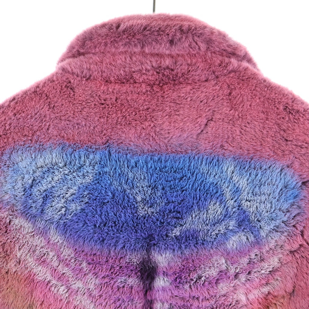 doublet(ダブレット) 20AW HAND-PAINTED FUR JACKET ハンドペイント バッグデザイン ファージャケット コート ピンク 20AW04BL90