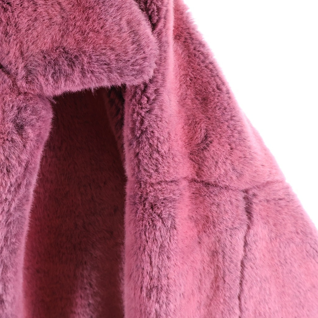 doublet(ダブレット) 20AW HAND-PAINTED FUR JACKET ハンドペイント バッグデザイン ファージャケット コート ピンク 20AW04BL90