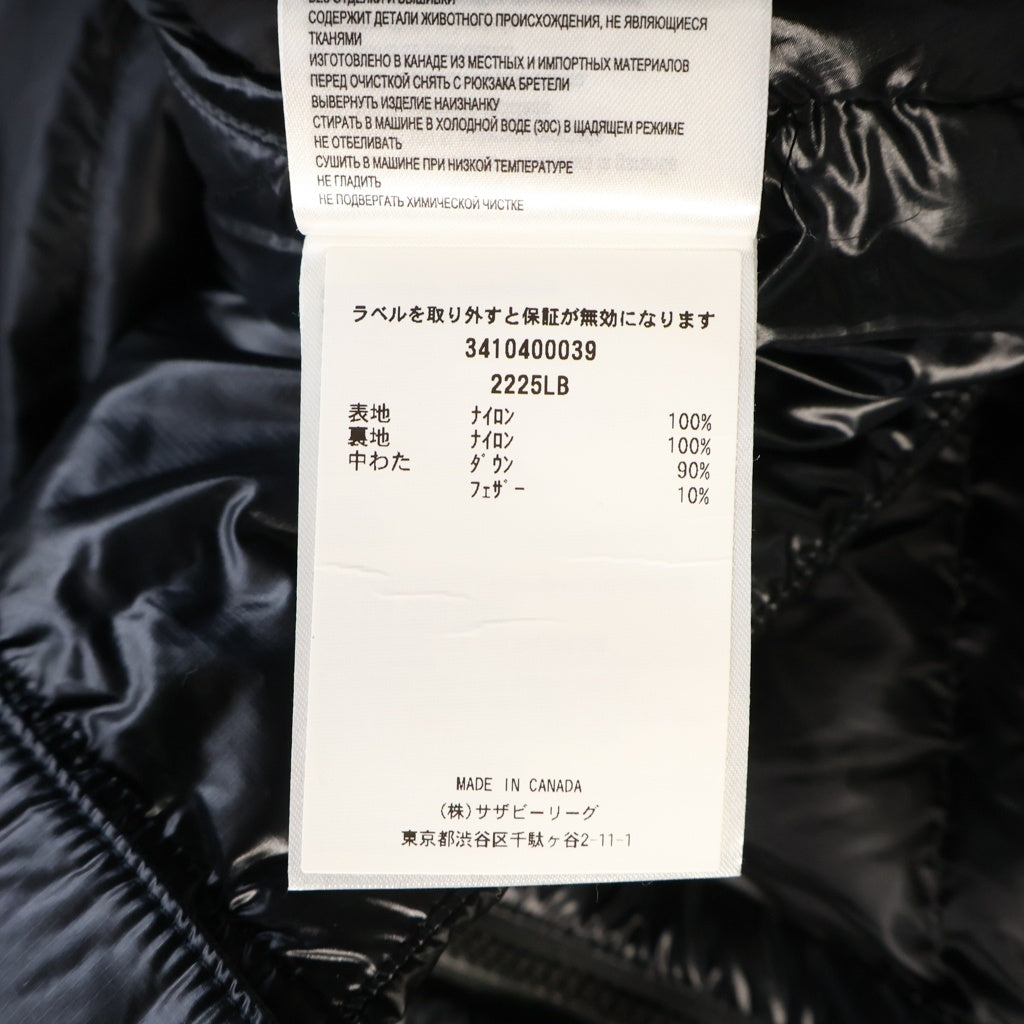 CANADA GOOSE(カナダグース) ROXBORO HOODY ロックスボロフーディ ライトダウンジャケット ブラック 2225LB