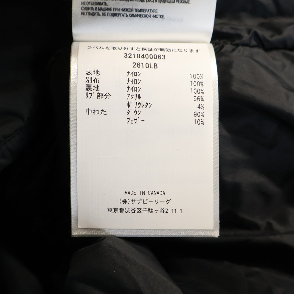 CANADA GOOSE(カナダグース) BLACK LABEL BYWARD PARKA ブラックレーベル バイワードパーカー フーデッド ダウンコート ジャケット ブラック レディース 2610LB