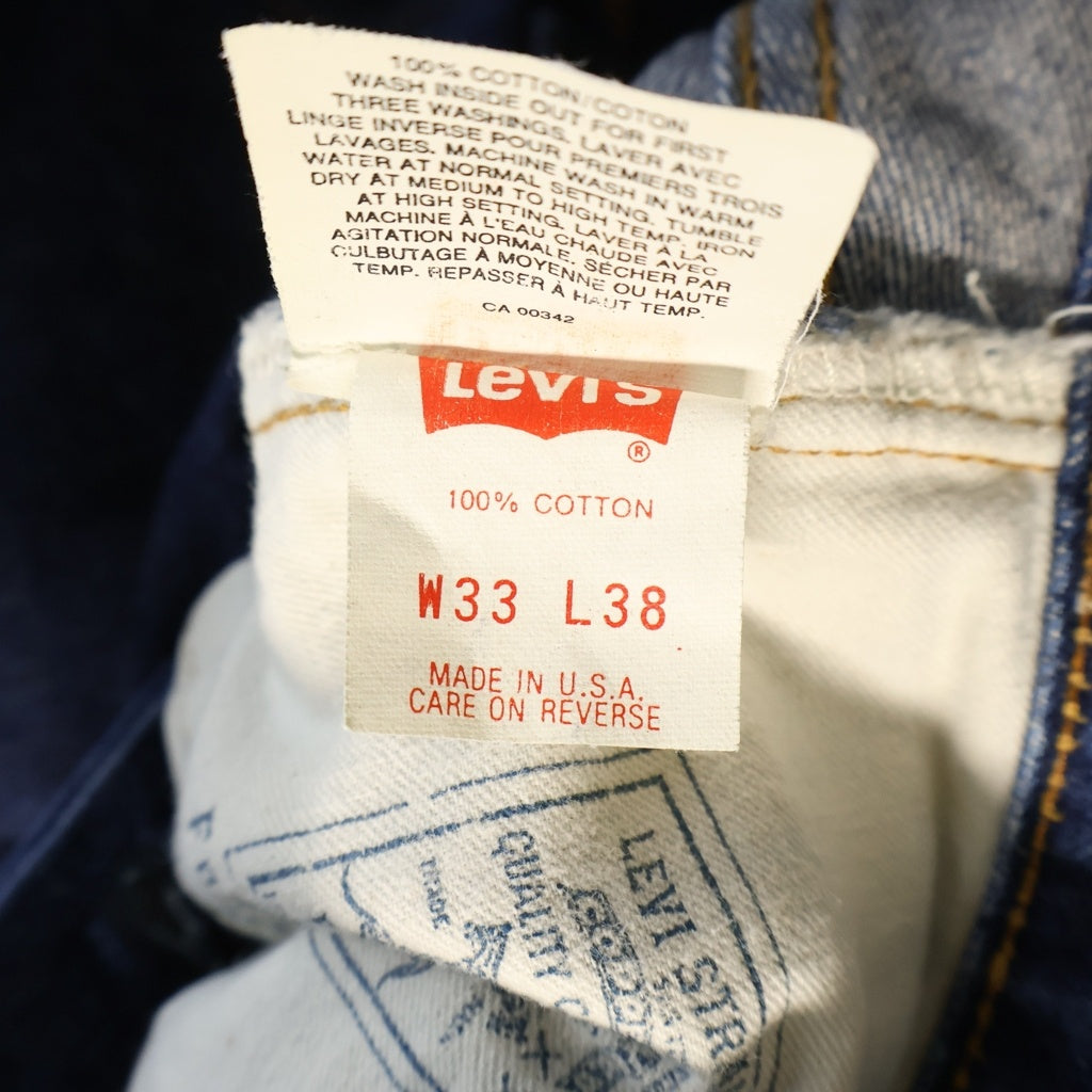 Levi's(リーバイス) 90S VINTAGE ヴィンテージ USA製 110周年記念 BIG E復刻 ボタン裏555 バレンシア工場製 ボタンフライ ストレートデニムパンツ インディゴ 501-0001