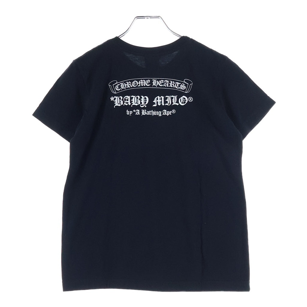 CHROME HEARTS(クロムハーツ) ×A BATHING APE BABY MILO TEE アベイジング エイプ コラボ フロント ホースシューロゴプリント クルーネック半袖Tシャツ カットソー キッズ ブラック レディース