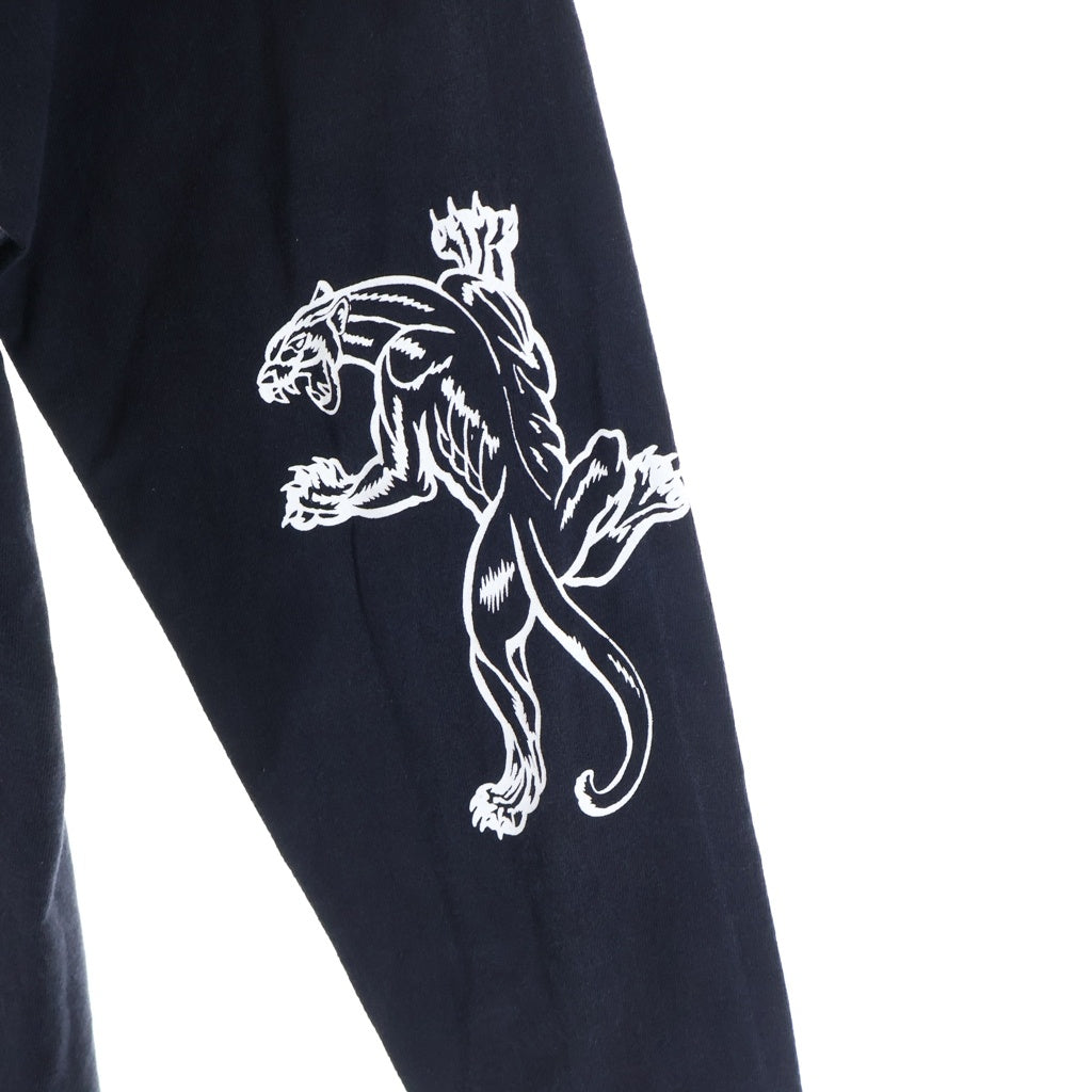 CHROME HEARTS(クロムハーツ) ×氷室京介 L/S TEE アームパンサープリント クルーネック長袖Tシャツ ロングスリーブカットソー ブラック
