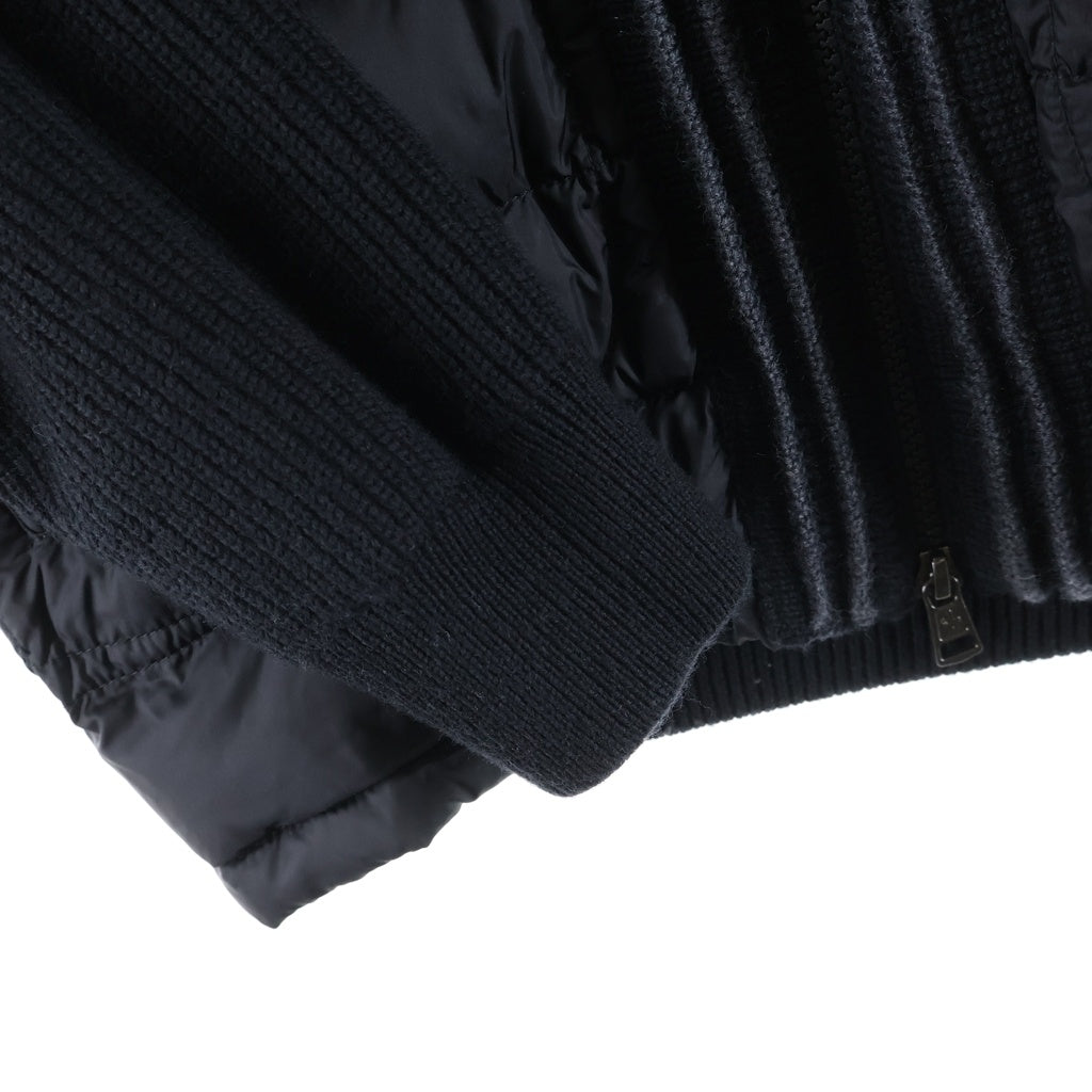 MONCLER(モンクレール) 15AW MAGLIONE マグリオン ニット切替 フーデッドダウンジャケット ブラック A20919413700