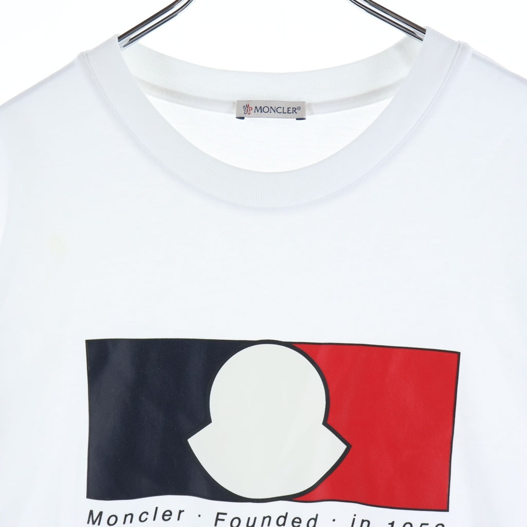 MONCLER(モンクレール) 24SS SS T-SHIRT フロントロゴプリント クルーネック半袖Tシャツ カットソー ホワイト J10918C00019