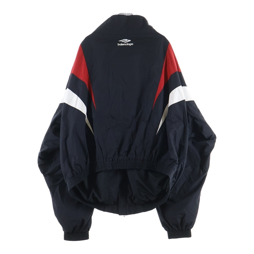 BALENCIAGA(バレンシアガ) 24SS TRACK JACKET オフショルダートラックジャケット ジップアップブルゾン ブラック/レッド 790756 TPQ38