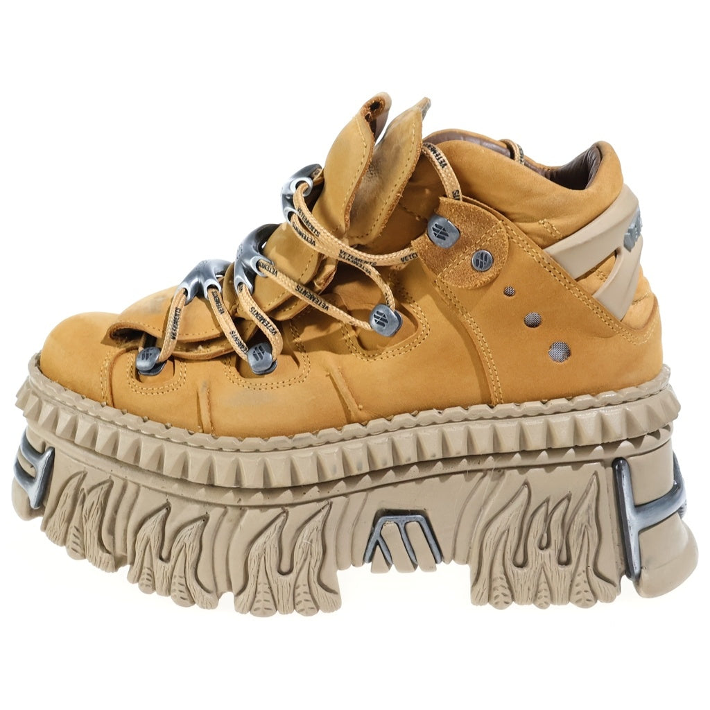VETEMENTS(ヴェトモン) ×NEW ROCK PLATFORM SNEAKERS ニューロック プラットフォーム レザーブーツ ブラウン UA65SN100S