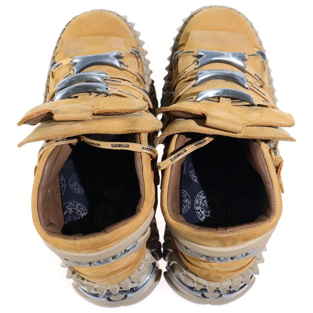 VETEMENTS(ヴェトモン) ×NEW ROCK PLATFORM SNEAKERS ニューロック プラットフォーム レザーブーツ ブラウン UA65SN100S