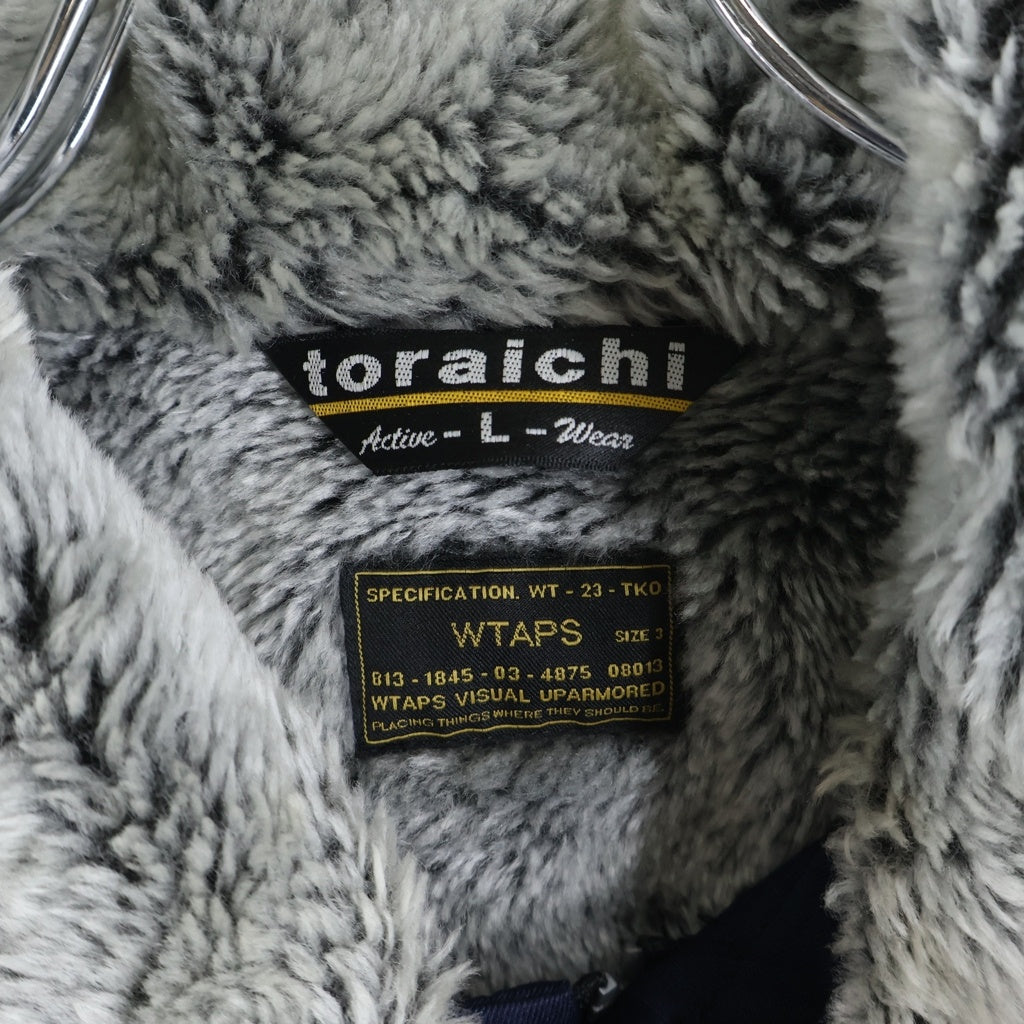 WTAPS(ダブルタップス) 15AW ×寅壱 PILOTJUMPER 03 ロゴエンブロイダリー ファー パイロットジャンパー ワークジャケット ブルー 152ATTRD-JKM03S