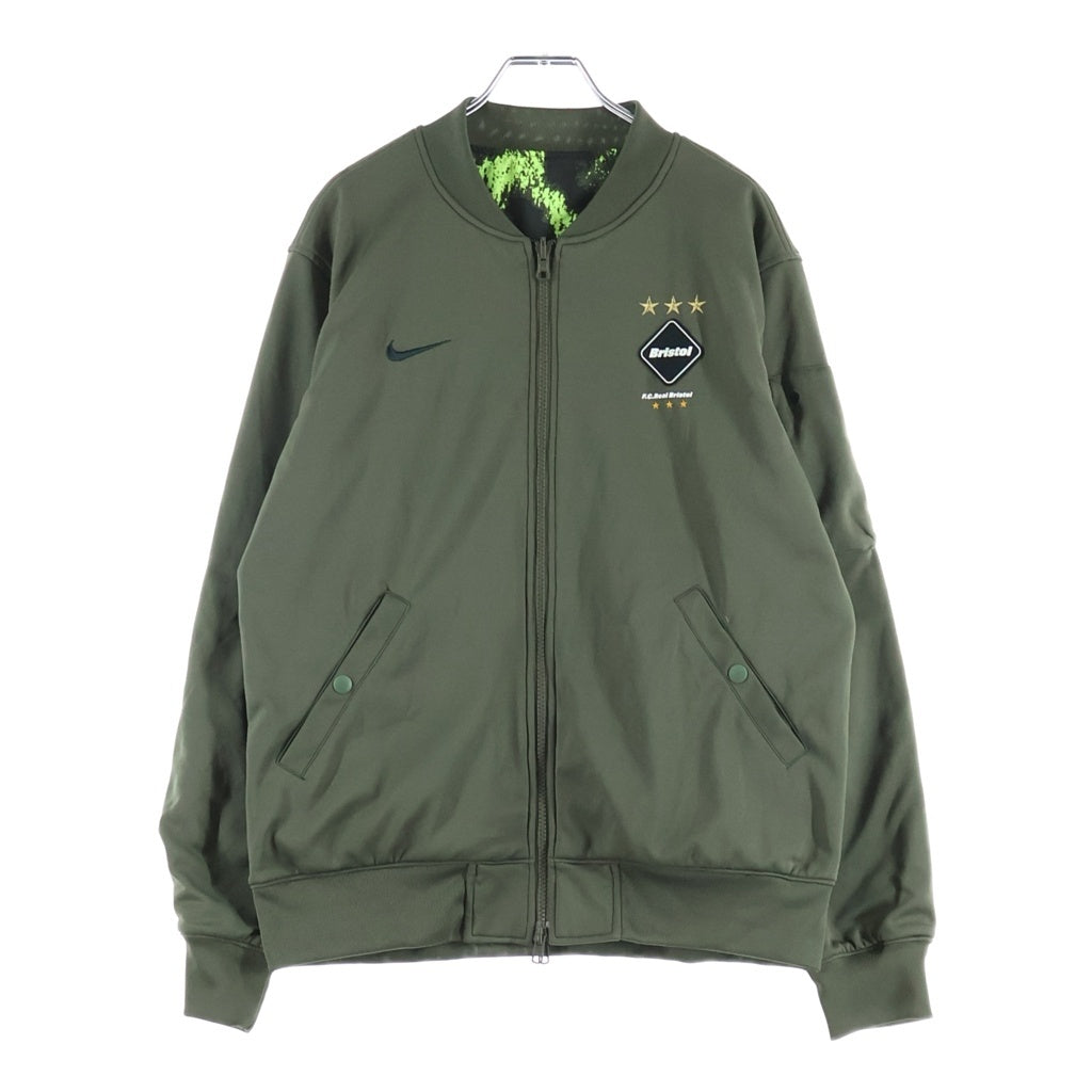 NIKE(ナイキ) 15SS ×F.C.R.B SDLN REVBL WARM UP JACKET ロゴエンブロイダリー ワッペン リバーシブル ウォームアップ ジャケット カーキ/イエロー 716117-710