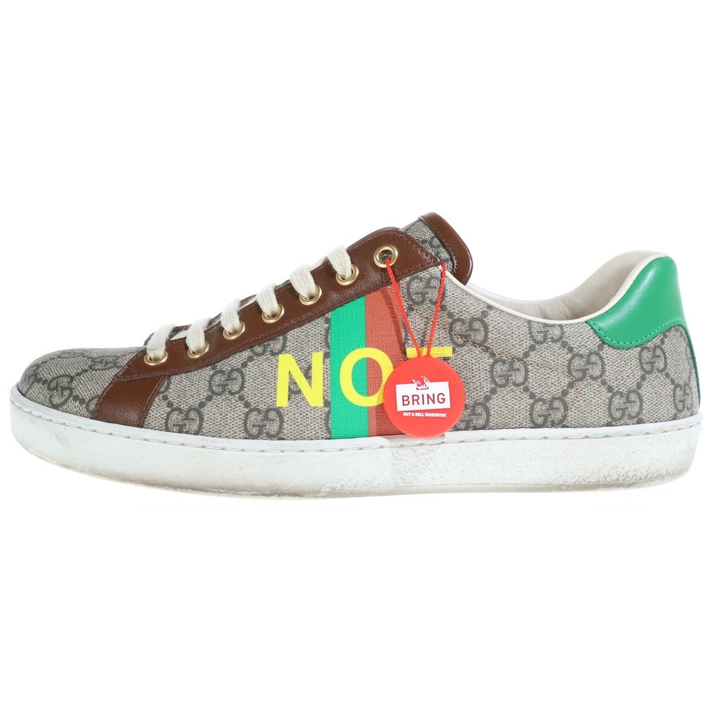 GUCCI(グッチ) ACE FAKE NOT エース フェイクノット GGキャンバス ローカットスニーカー ブラウン 636358