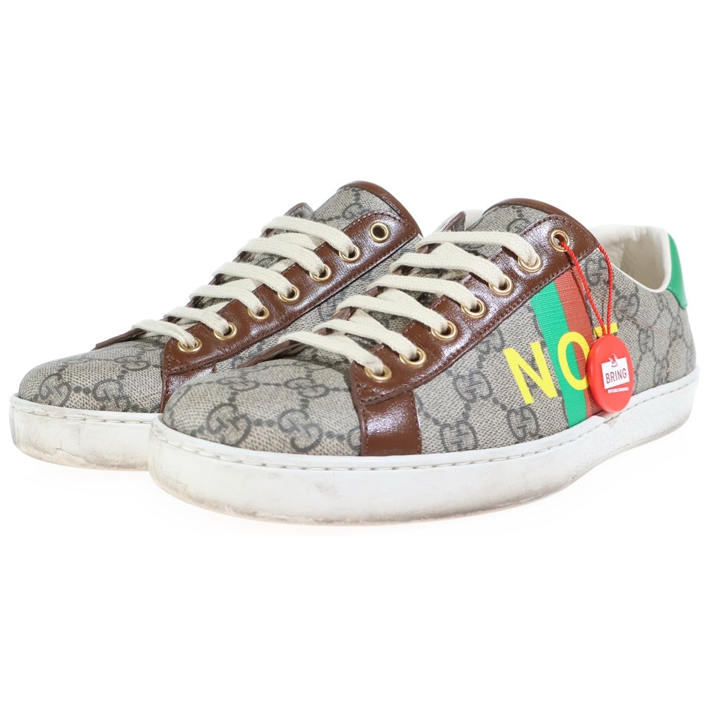 GUCCI(グッチ) ACE FAKE NOT エース フェイクノット GGキャンバス ローカットスニーカー ブラウン 636358