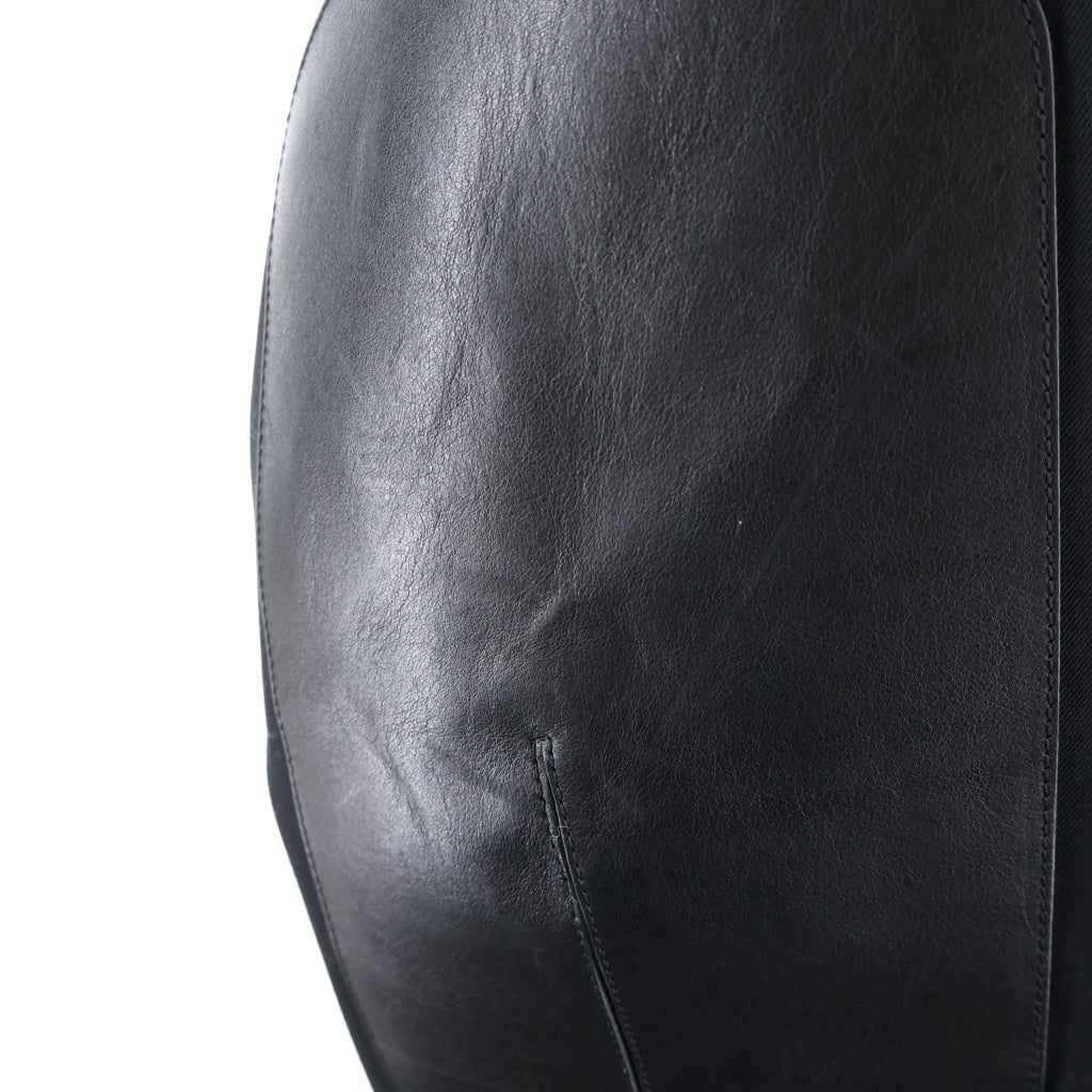 JIL SANDER(ジルサンダー) 23AW レザーエルボーパッチ ウール混 ボンバージャケット ブルゾン ブラック J22BN0159