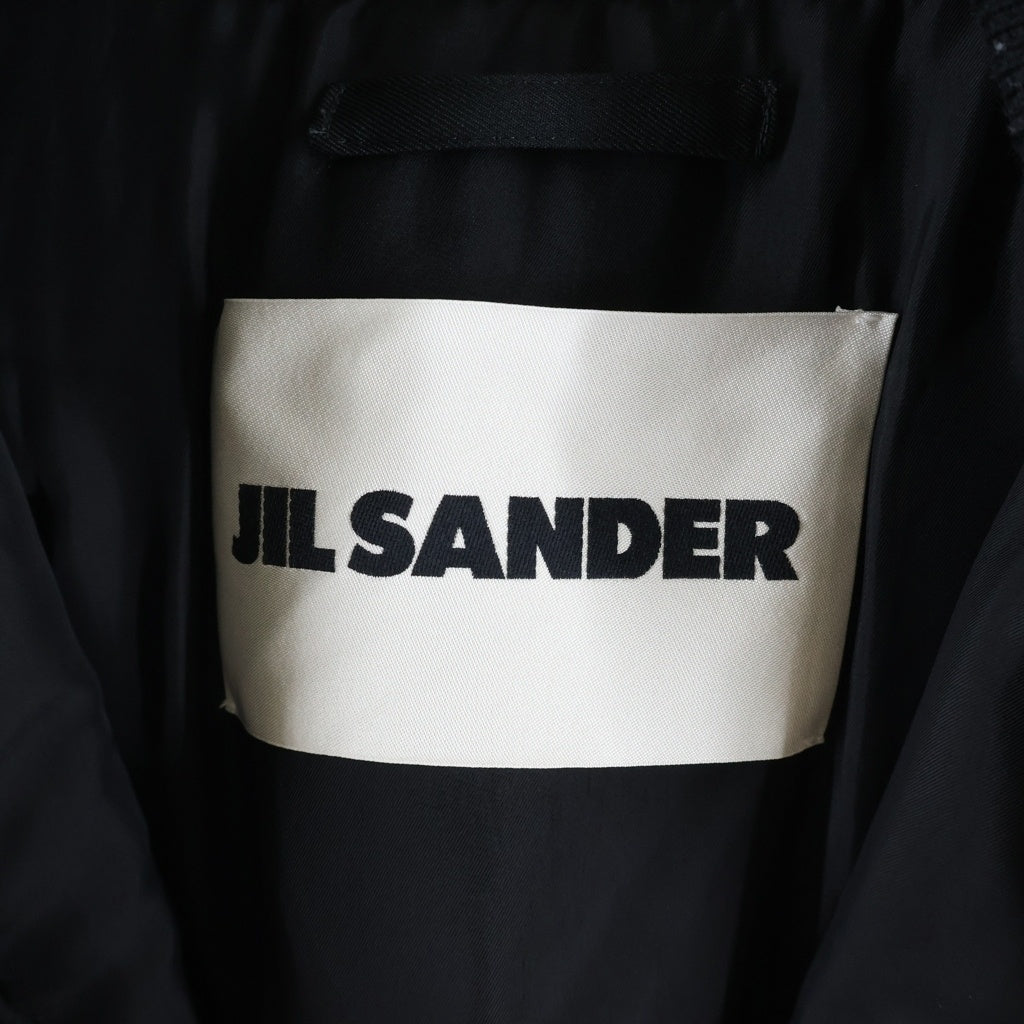JIL SANDER(ジルサンダー) 23AW レザーエルボーパッチ ウール混 ボンバージャケット ブルゾン ブラック J22BN0159