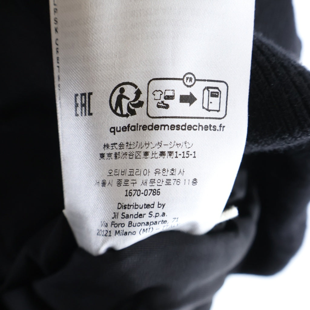 JIL SANDER(ジルサンダー) 23AW レザーエルボーパッチ ウール混 ボンバージャケット ブルゾン ブラック J22BN0159