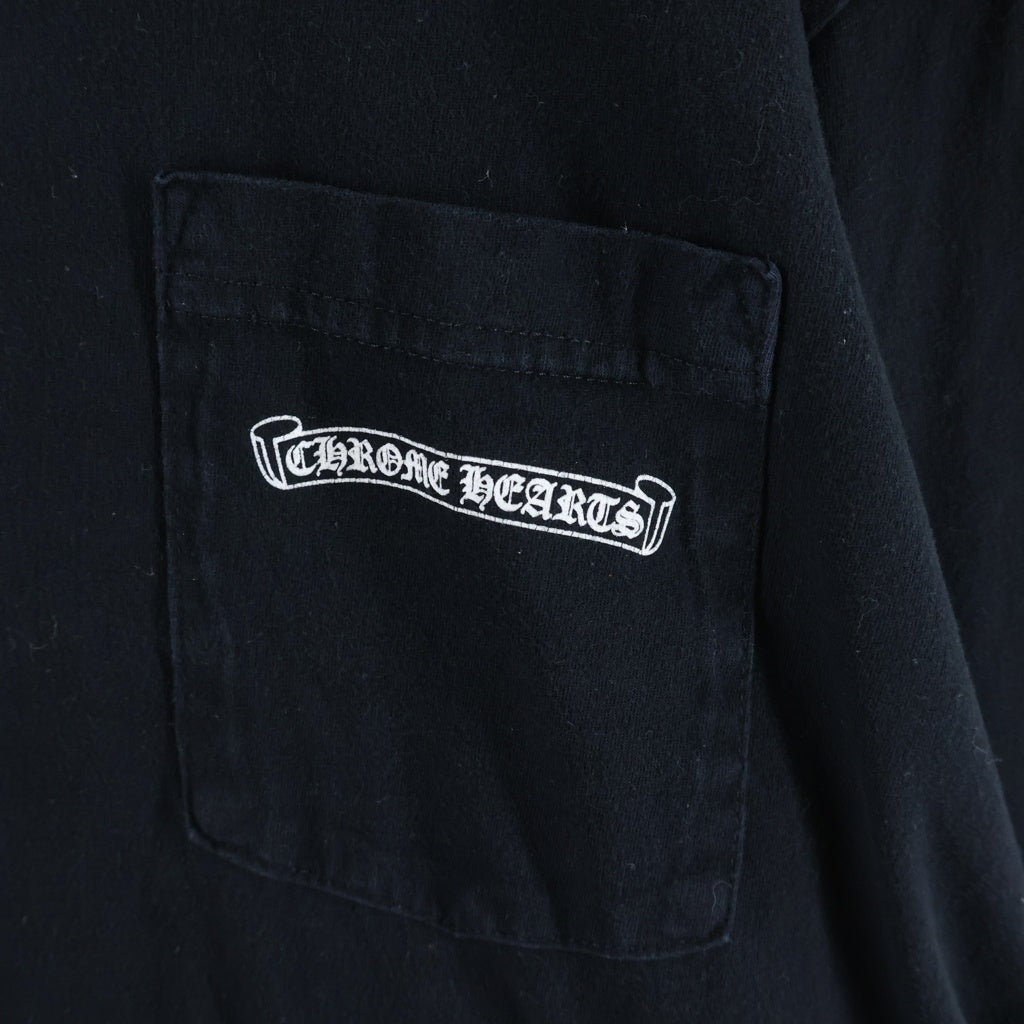 CHROME HEARTS(クロムハーツ) BACK SCROLL LABEL CH L/S T-SHIRT バックスクロールラベル アームロゴプリント クルーネック 長袖Tシャツ カットソー ブラック