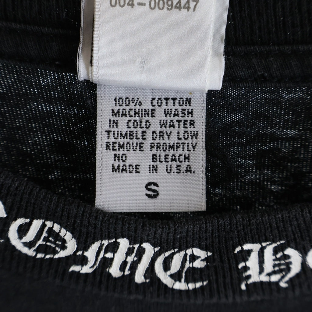 CHROME HEARTS(クロムハーツ) OLD DBL SH CRS S/S TEE ダブルCHクロス ネックロゴプリント クルーネック半袖Tシャツ カットソー ブラック