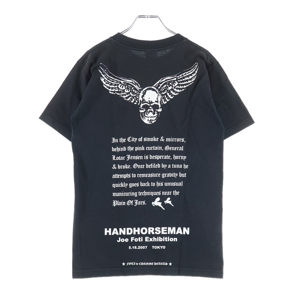 CHROME HEARTS(クロムハーツ) OLD FOTI HANDHORSEMAN TEE オールド ホースマンプリント クルーネック半袖Tシャツカットソー ブラック