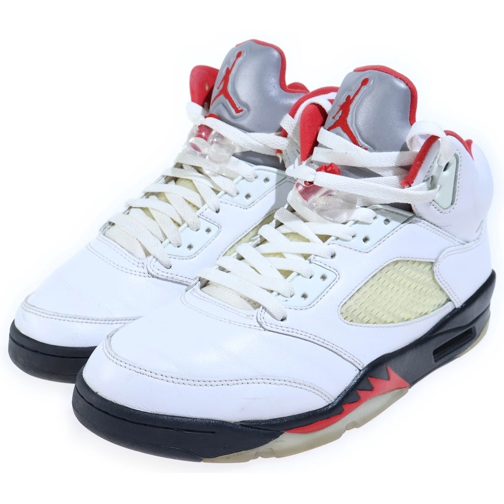 NIKE(ナイキ) AIR JORDAN 5 RETRO FIRE RED エアジョーダン レトロ ファイヤーレッド ハイカットスニーカー ホワイト/レッド US9.5/27.5cm DA1911-102