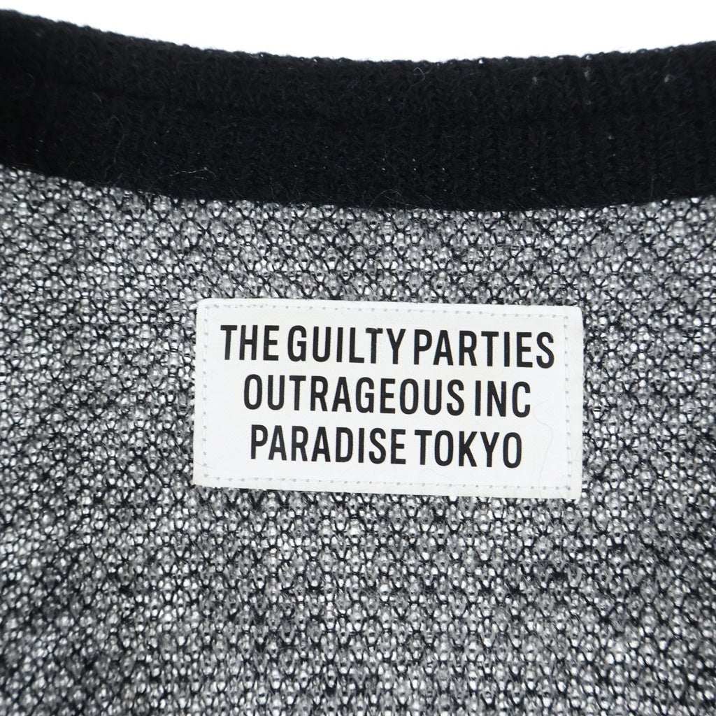 WACKO MARIA(ワコマリア) 20AW DAIAMOND MOHAIR CARDIGAN ダイヤモンド モヘア混 ニットカーディガン ブラック/グレー 20FW-WMK-KN13