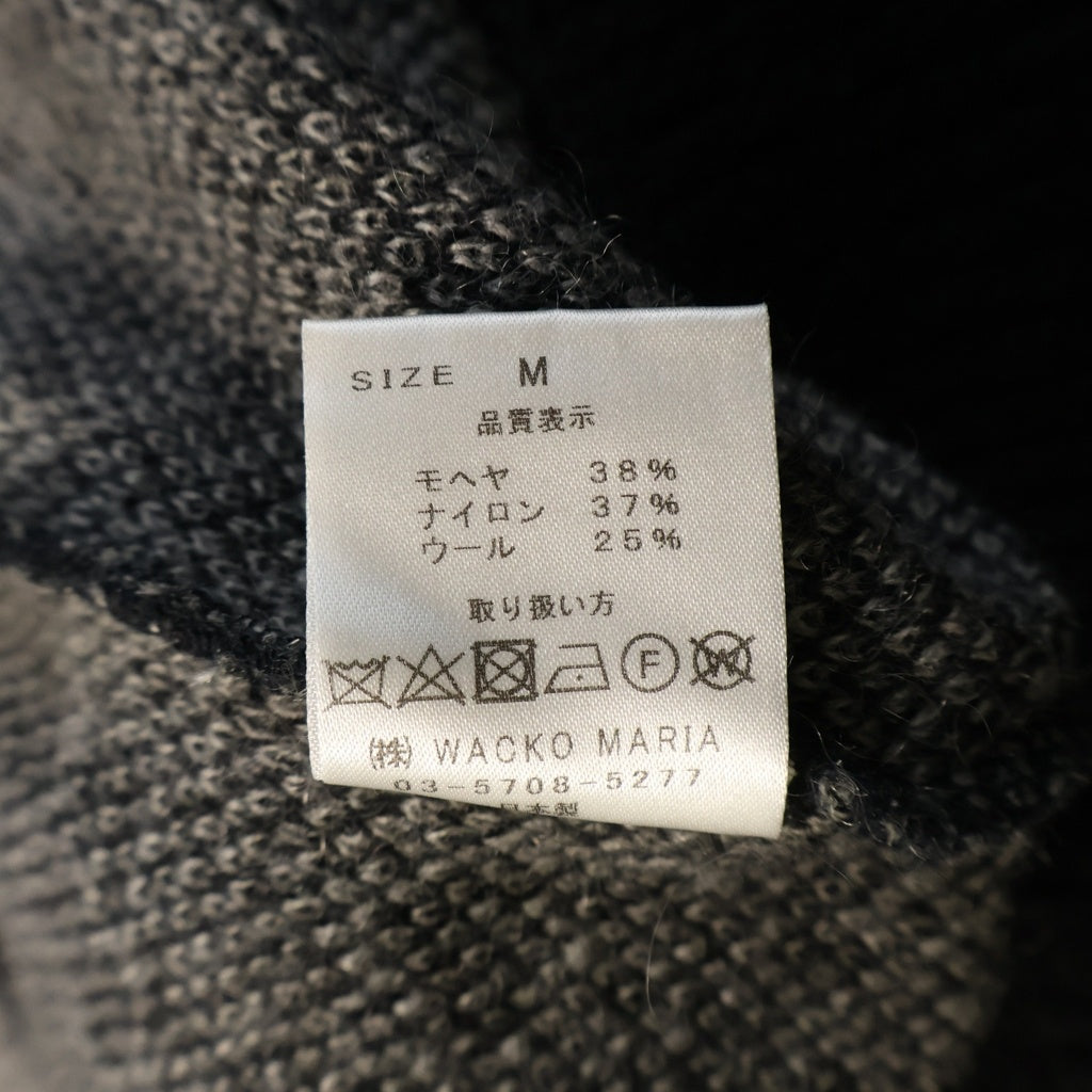 WACKO MARIA(ワコマリア) 20AW DAIAMOND MOHAIR CARDIGAN ダイヤモンド モヘア混 ニットカーディガン ブラック/グレー 20FW-WMK-KN13