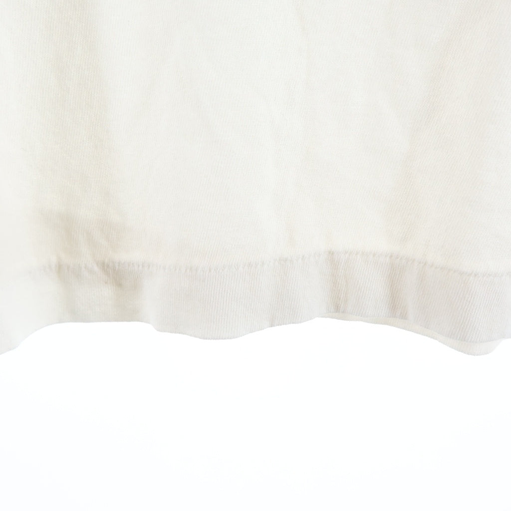 SAINT MICHAEL(セントマイケル) 25SS SAINT 666 LS TEE ロゴプリント クルーネック長袖Tシャツ ロングスリーブカットソー ホワイト SM-HR8-0000-035