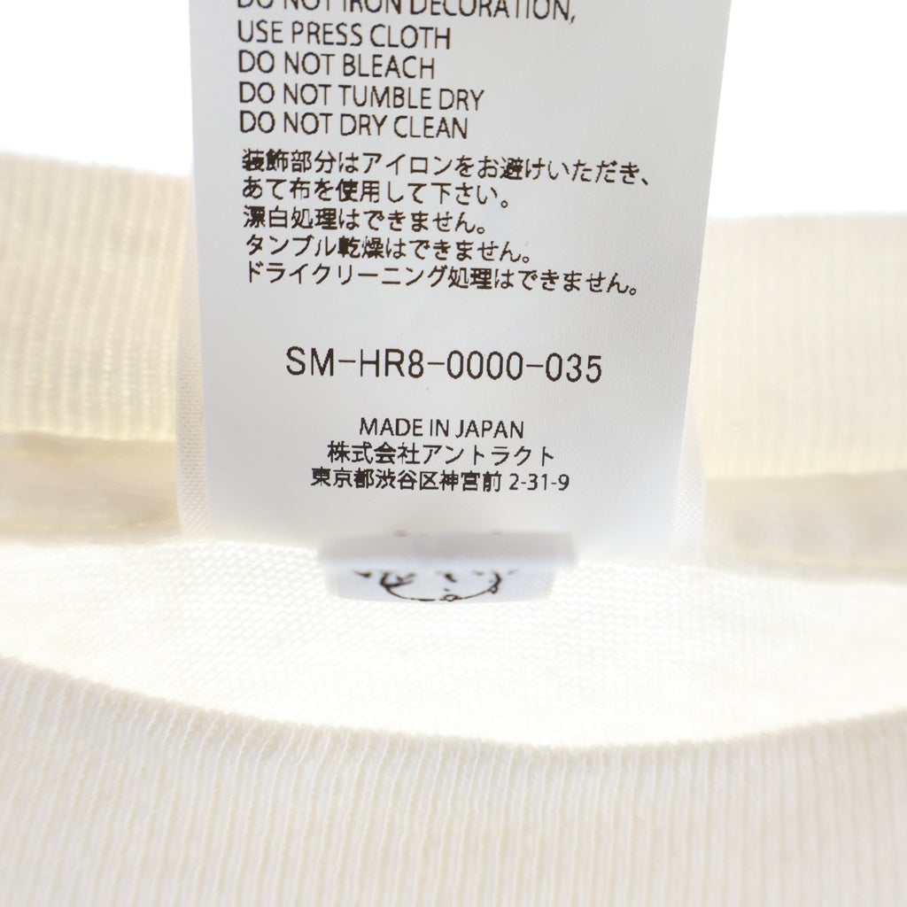 SAINT MICHAEL(セントマイケル) 25SS SAINT 666 LS TEE ロゴプリント クルーネック長袖Tシャツ ロングスリーブカットソー ホワイト SM-HR8-0000-035